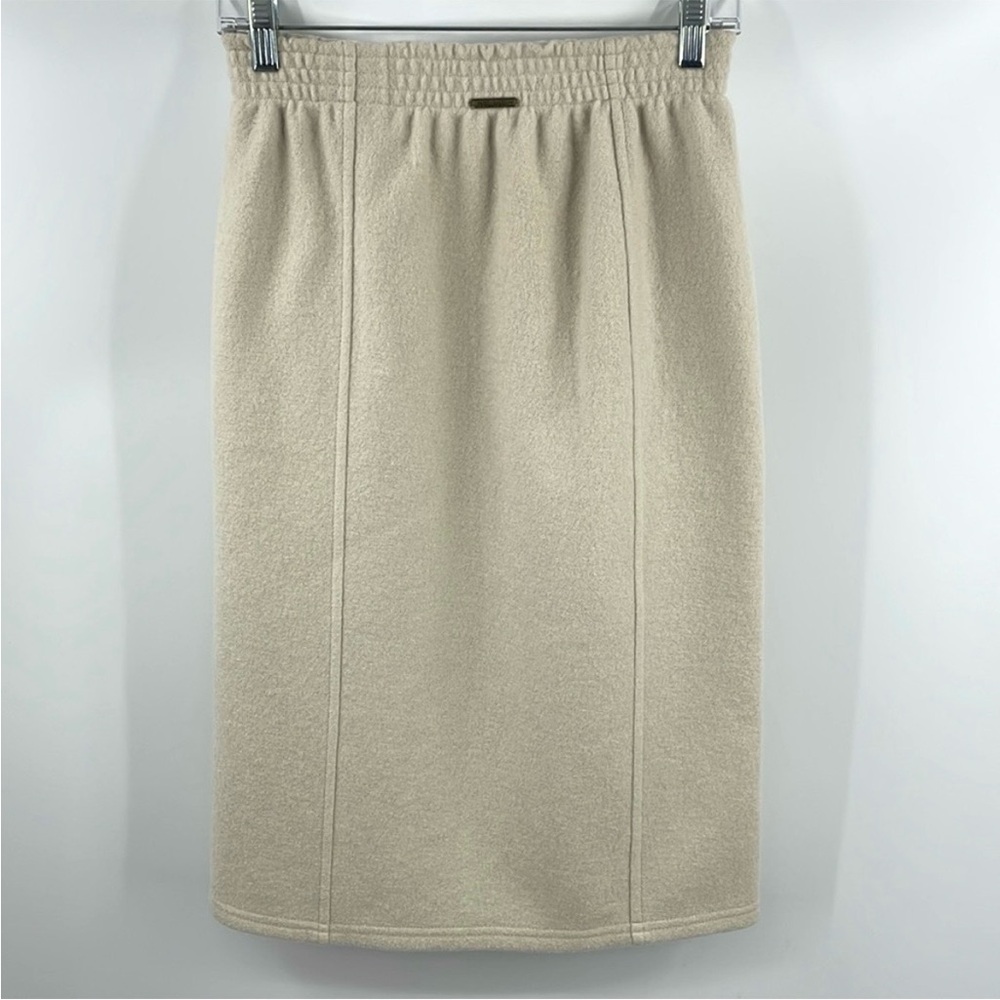 Vintage Geiger Austria Wool Skirt Beige Cream Tan Midi Size 38 Measurements